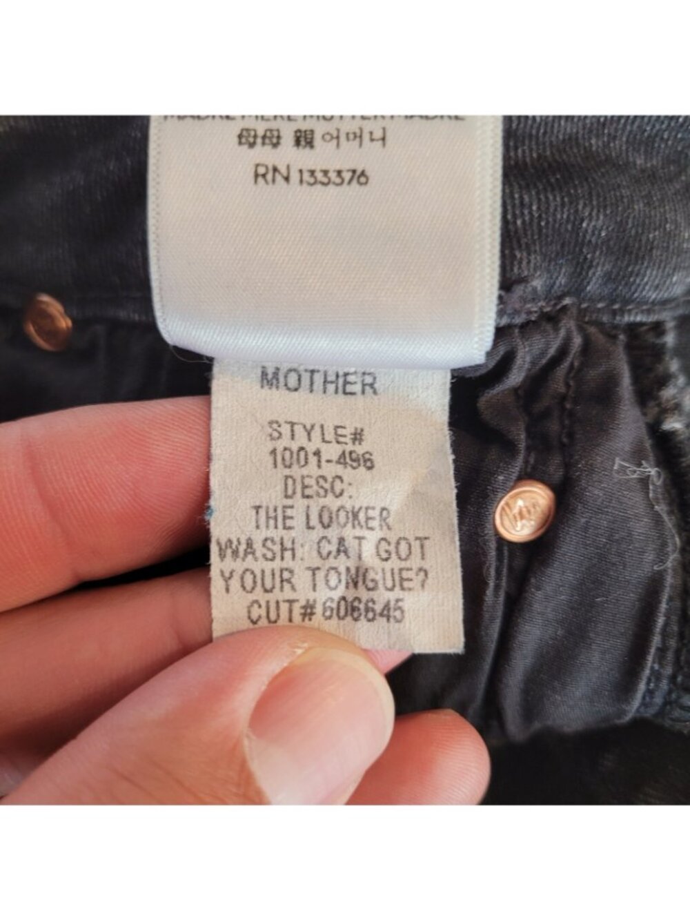 Mother The Looker Jeans Womens 24 Black Cat Got Your Tongue Wash Stretch Denim - Picture 8 of 14